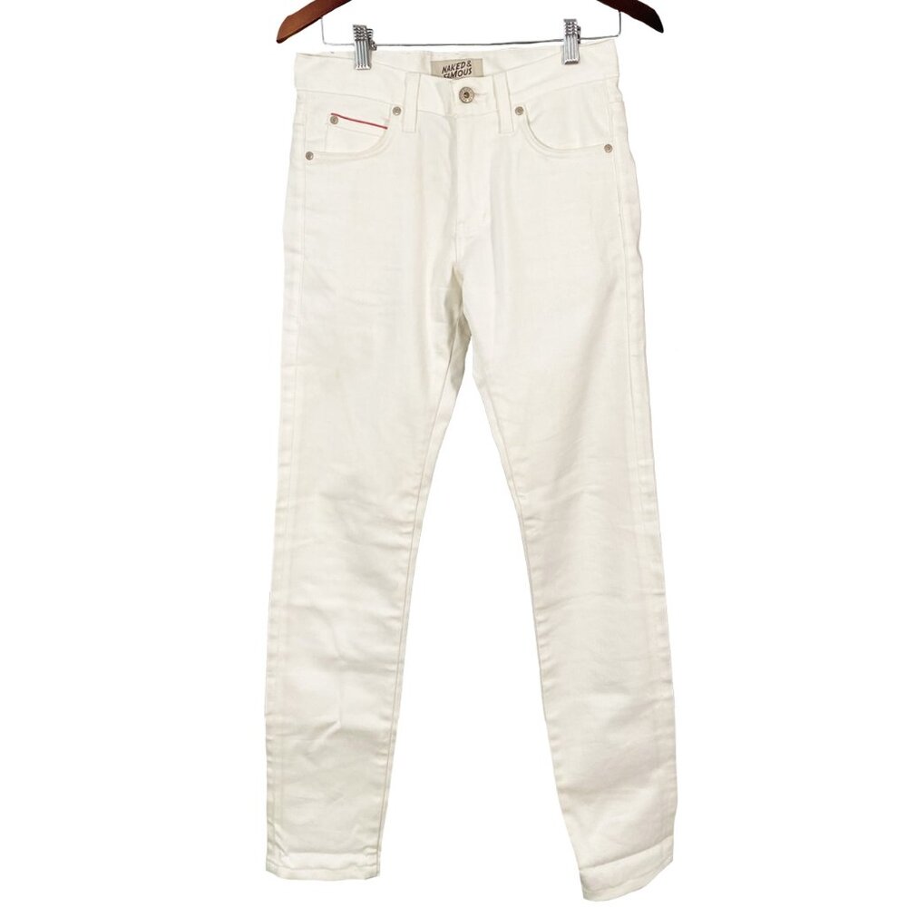 Naked & Famous SuperSkinnyGuy White Stretch Selvedge Size 29x31